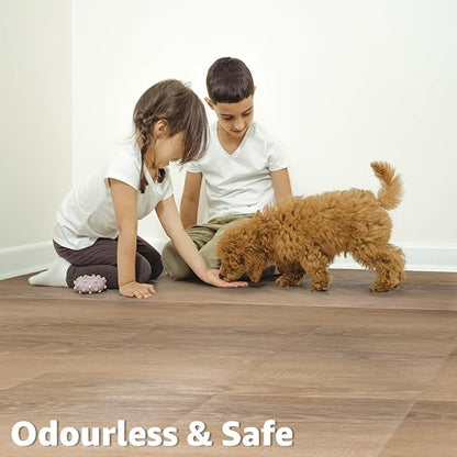 Art3d 30-Pack Peel and Stick Vinyl Floor Planks, 12" x 12", Light Brown Ash | Premium Vinyl, Self-Adhesive, Waterproof, Wood Grain, Fade-Resistant, Scratch-Proof, Ideal for Kitchen, Dining Room, Bedrooms