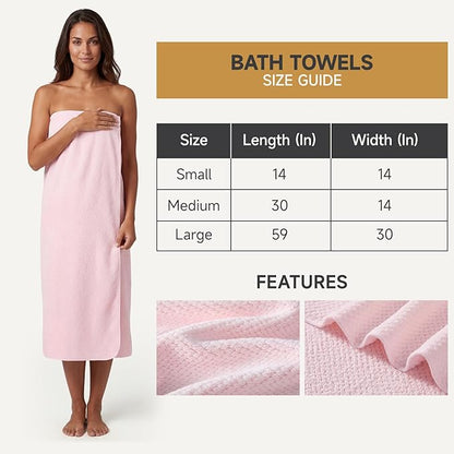 REDKISS 6 Piece Pink Towel Set, Extra Large Microfiber Bathroom Towels Set, 2 Bath, 2 Hand, 4 Washcloths, Super Soft, Highly Absorbent, Quick Dry Pink Towels for Bathroom, Gym, Spa & Hotel