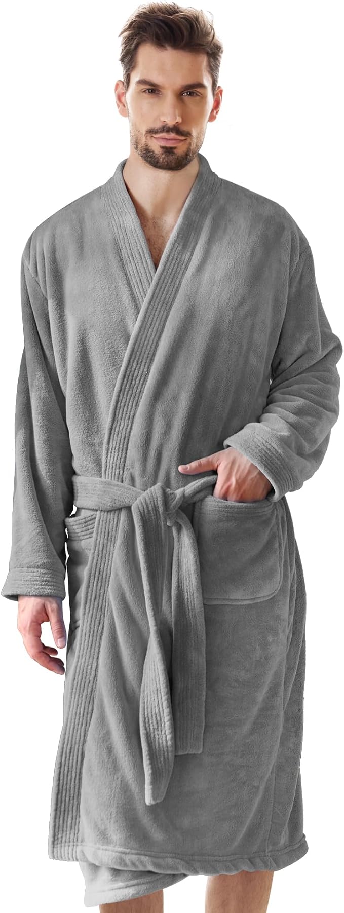 PJGGZ Towel Robe for Men - Ultra-Absorbent Soft Quick Dry Towel Bathrobe Kimono for Shower, Spa & Hotel
