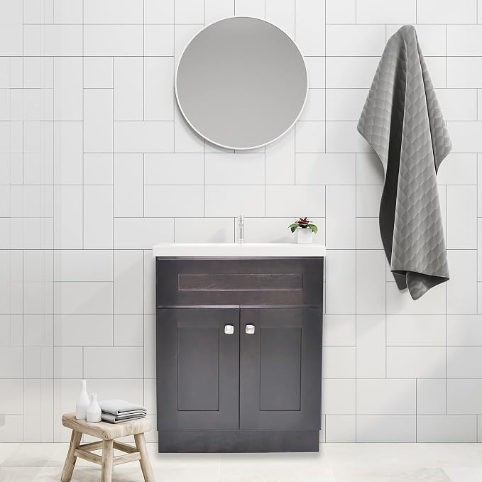 Design House Brookings Bathroom Vanity, 24", Espresso | Adjustable Hinges, Freestanding, Contemporary/Modern, Wood, Bath, 586974