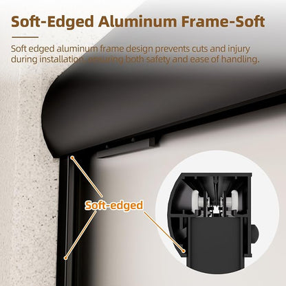 Royal Guard Double Sliding Shower Door 56-60" W x 58" H,Frosted&Matte Black | 6mm Frosted SGCC Tempered Glass,Nano Coating Easy Clean,Walk-in & Bathtub Use，Reversible Installation&Waterproof