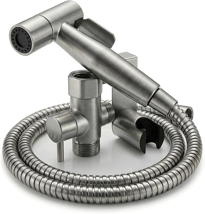 Bidet Sprayer for Toilet, Handheld Toilet Bidet Sprayer, Stainless Steel, Adjustable Water Pressure, Muslim Shower, Feminine Wash, Easy Installation (Satin Nickel)