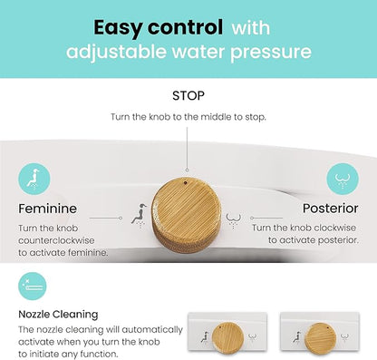 VOVO Nature 7 Non-electric Bidet Toilet Seat, Fits Elongated Toilets, Ambient Water Temperature, Easy Installation - White