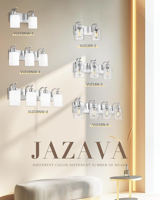 4-Light 27 Inch Bathroom Vanity Light,White Frosted Glass,Nickel | Brushed Nickel,Over Mirror Wall Light,E26 sockets,for bathroom mirror,powder room,dressing area