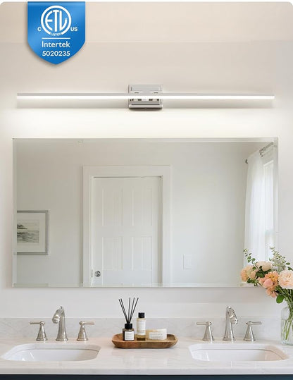 48 Inch Modern Bathroom Light Fixture, 30W 5CCT Dimmable LED Chrome Bathroom Vanity Lights Over Mirror, Vanity Lights for Bathrooms Restroom Mirror- ETL Certified