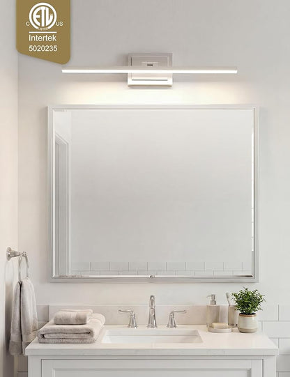 VOLISUN Modern Bathroom Vanity Light 31.5 inch, Rotatable, 18W Dimmable 5CCT Led Bathroom Light Fixture Over Mirror, Brushed Nickel Bar Vanity Light for Bathroom Mirror Cabinets-ETL Certificated