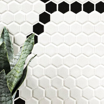 MSI White and Black 12 in.x 12 in. Hive Pattern Matte Porcelain Mosaic Tile for Kitchen Backsplash, Bathroom Wall, Shower, and Floor