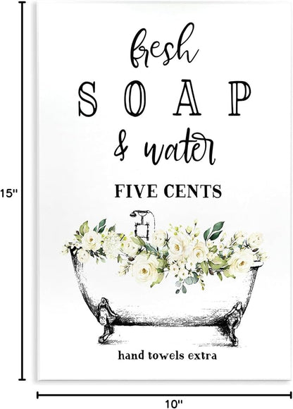 Stupell Industries Fresh Soap And Water Bath Tub Bathroom Design Wall Plaque Art Design By Artist Lettered and Lined 10 x 15 | Stupell Industries | 10 x 15 Inches, Easy to Hang and Sturdy, Made in USA, by Lettered and Lined