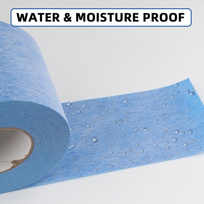 Shower Waterproofing Membrane Roll, 5 in x 100 Ft, 42 Sq Ft | Blue HDPE roll for shower membrane seams, corners and wall-to-floor joints; bonds with thin-set mortar for a secure install