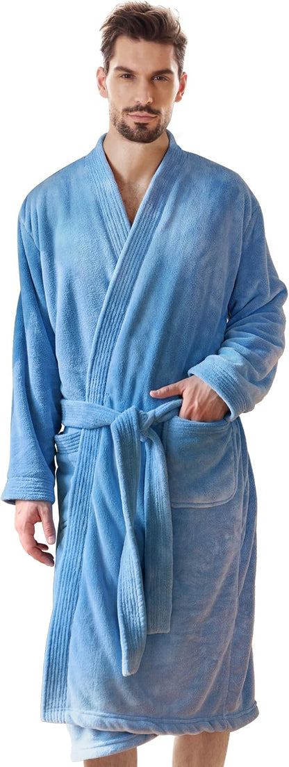 PJGGZ Towel Robe for Men - Ultra-Absorbent Soft Quick Dry Towel Bathrobe Kimono for Shower, Spa & Hotel