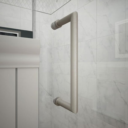 DreamLine Unidoor 28 in. W x 72 in. H Frameless Hinged Shower Door in Brushed Nickel, SHDR-20287210F-04