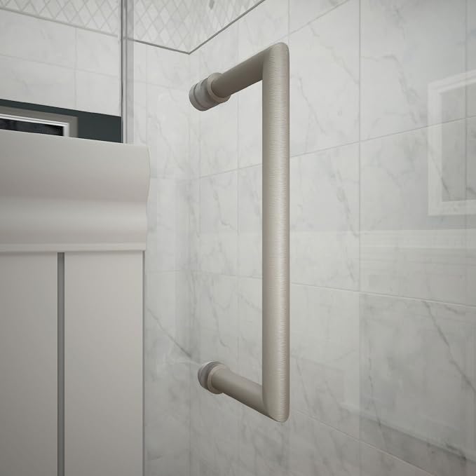 DreamLine Unidoor 26 in. W x 72 in. H Frameless Hinged Shower Door in Brushed Nickel, SHDR-20267210F-04