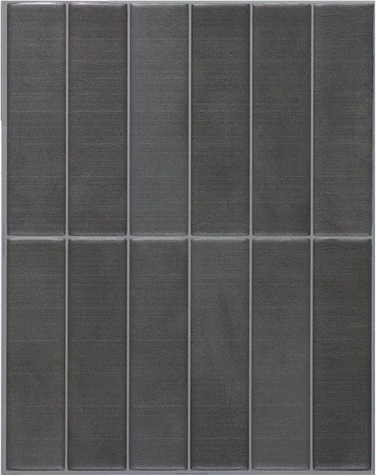 Smart Tiles Peel and Stick backsplash, Stacked Smoke Gray, 11.43"x9" | Pack of 5 (3.5 sq ft), Matte, Heat/Moisture Resistant, Low VOC, Kitchen/Bathroom, Renter Friendly, Made in Canada