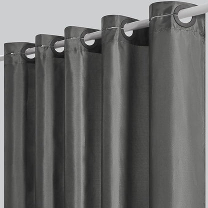Furlinic No Hook Extra Wide Shower Curtain,Polyester Fabric Shower Curtain Liner with 14 Plastic Split Grommets,Hotel Style Machine Washable & Waterproof Curtains for Bathroom,Dark Grey 108x72 Inch
