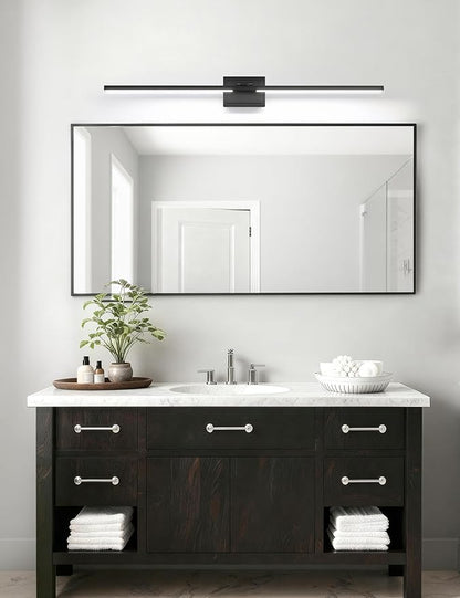 VOLISUN Bathroom Vanity Light 48 inch, 5CCT Dimmable, 40W LED Bathroom Light Fixture Over Mirror, Black Bar Vanity Lights for Bathrooms Mirror Cabinets