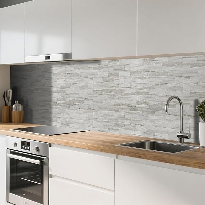 Art3d Peel and Stick Backsplash, Stick on Wall Tile, 10-Pack, Biege Marble | PVC, Self Adhesive, Splash Resistant, Multi-Surface Compatibility, Ideal for Kitchens, Fireplaces, Stair Areas