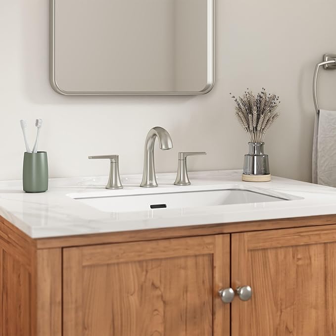 American Standard 7429801.295 Becklow Two-Handle 8-Inch Widespread Bathroom Faucet, Bathroom Sink Faucet, 1.2 GPM, Brushed Nickel