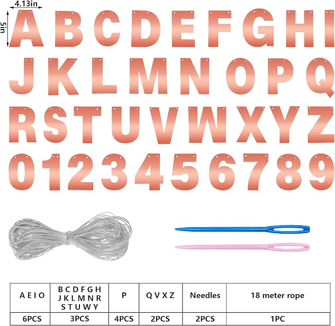 DIY Banner Kit with Letters Bright Rose Gold Customizable Birthday Banners Graduation Banner Custom Party Hanging Banners for Graduation Wedding Party Baby Shower Decoration (Bright Rose Gold)