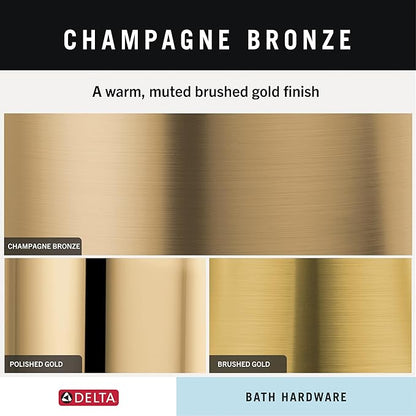 Delta 4-Piece Champagne Bronze Bathroom Set Towel Rack, Ring, Toilet Paper Holder, Hook | Nicoli Bath Accessories