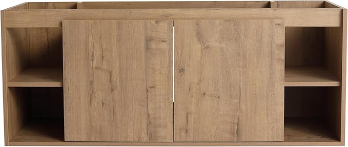 48 Inch Bathroom Vanity Without Sink Top,48" Floating Bathroom Vanity No Sink Top,Modern Floating Vanity Cabinet for Bathroom,Wall Mounted Plywood Vanity Cabinet,Brown