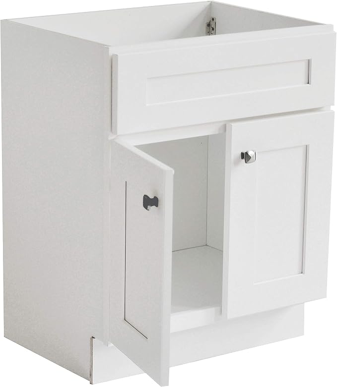 Design House Brookings Bathroom Vanity, 24", White | Adjustable Hinges, Freestanding, Contemporary/Modern, Wood, Bath, 586925