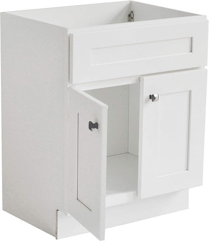 Design House Brookings Bathroom Vanity, 24", White | Adjustable Hinges, Freestanding, Contemporary/Modern, Wood, Bath, 586925