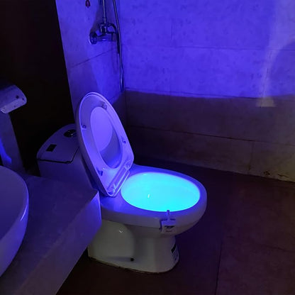 AUSAYE 2 Pack Toilet Light 8 Colors Change Led Nightlight, Motion Sensor Activated Toilet Bowl Night Lights, Bathroom Night Light for Mom Dad Kids Women