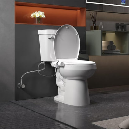 Bidet Attachment for Toilet Seat Water Pressure, Hygienic Bidets Attachment for Existing Toilets - Adjustable Fresh Water Pressure Dual Nozzle (Frontal & Rear Wash) Easy to Install,