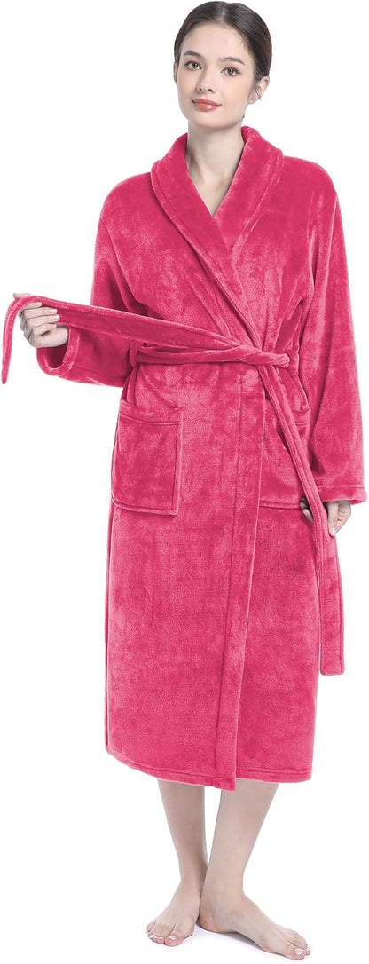 Plush Soft Robes for Women, Premium Fleece Womens Robe Cozy Warm Bathrobe