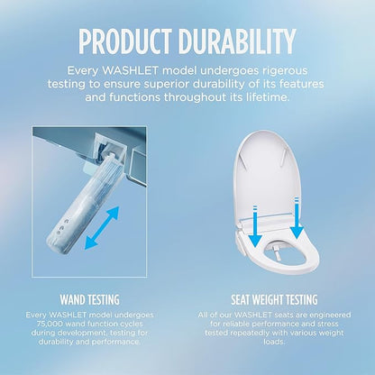 TOTO® WASHLET® KS6 Electronic Bidet Toilet Seat with Instantaneous Water Heating, PREMIST and EWATER+ Wand Cleaning, Elongated, Cotton White - SW3946#01
