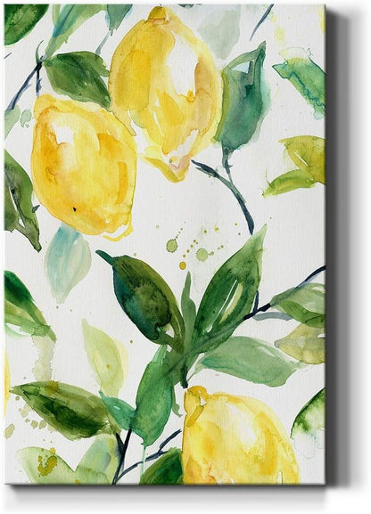 Renditions Gallery Canvas Nature Wall Art Home Paintings & Prints Yellow Lemons Branch Modern Abstract Decorations Wall Hanging Artwork for Bedroom Living Room Office Kitchen - 8"x12" LT02