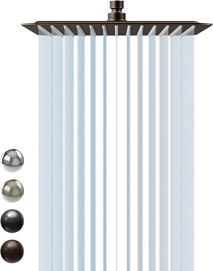 SR SUN RISE 12 Inch Brass Rain Shower Head Oil Rubbed Bronze High Pressure Rainfall Showerhead Water Saving