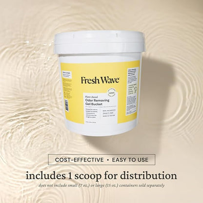 Fresh Wave Odor Eliminator Gel Bucket, 248 oz. Lemon Refill | EPA Safer Choice rated, No parabens or harsh chemicals, Refills up to 16 large gel jars, Pet-safe room deodorizer