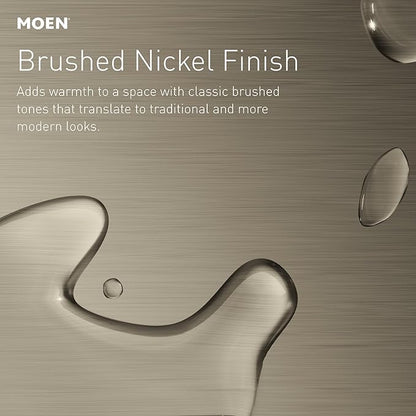 Moen Voss Brushed Nickel 24-Inch Bathroom Towel Bar, Wall Mounted Bath or Hand Towel Rack, YB5124BN