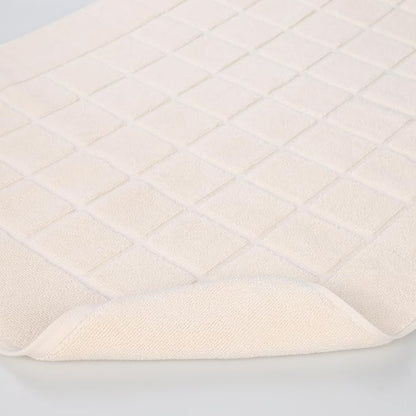 Superior 100% Cotton Bathmat Set, Bath Mats, Bathroom Decor, Shower, Bathtub Essentials, Home Accessories, Small Washable Rug, No Backing, Heavyweight, Nora Collection, Set of 2, 22" x 35", Cream