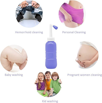 Portable Bidet Sprayer for Personal Hygiene, Pregnant Women Cleansing, Postpartum Clean, Handheld Travel Bidet with 450ML Water Capacity and Angled Nozzle Spray