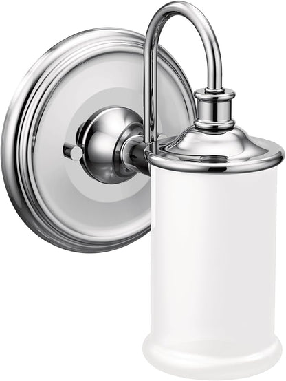 Moen YB6461CH Belfield 1-Light Dual-Mount Bath Bathroom Vanity Fixture with Frosted Glass, Chrome