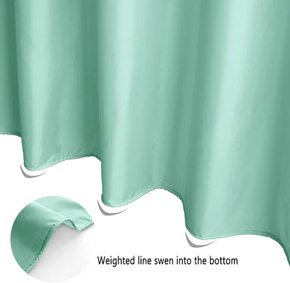 EurCross Green Fabric Shower Curtain Liner Extra Long 72 x 84 inches,Water-Repellent Medium Weight Cloth Shower Curtains for Bathroom with Hooks