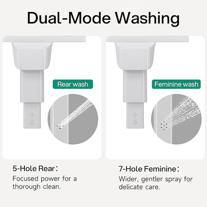 Hansrapo Left-Hand Bidet Attachment – Non-Electric, Ultra-Slim Toilet Bidet for Rear & Feminine Wash, Adjustable Water Pressure & Flow, Self-Cleaning Nozzle, Quick-Release, Easy Install with Full Kit