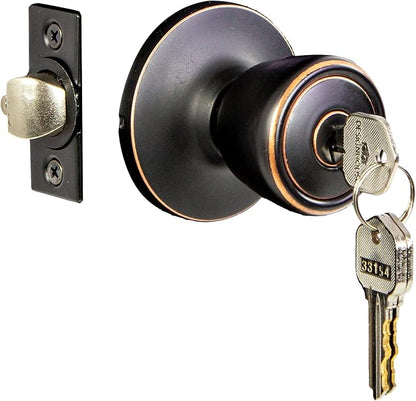 Design House 728709 Terrace 6-Way Universal Keyed Entry Door Knob Oil Rubbed Bronze