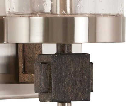 Minka Lavery 4631-106 Bridlewood Vanity Bath Light, 1-Light, 60 Total Watts, 4.5-in H x 11.25-in W, Stone Grey w/Brushed Nickel