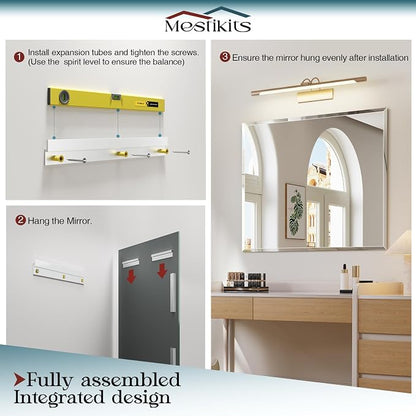 Bathroom Mirrors for Wall Beveled, 24"x36" Frameless Bathroom Vanity Mirror, Wall Mount Mirror for Bedroom Entryway Living Room Hangs Horizontally or Vertically