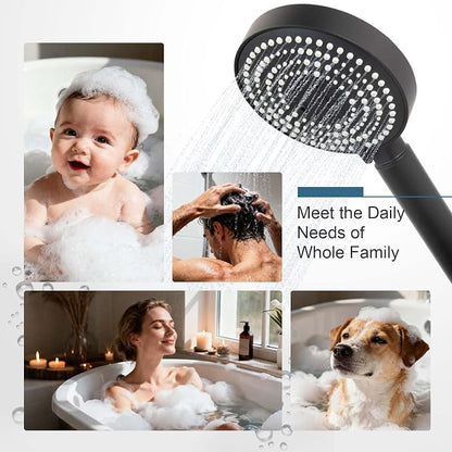 OFFO Handheld Shower Head with Filter, 20 Stage Shower Head with Filters for Hard Water, 6 Modes High Pressure Shower Head to Remove Chlorine, Matte Black