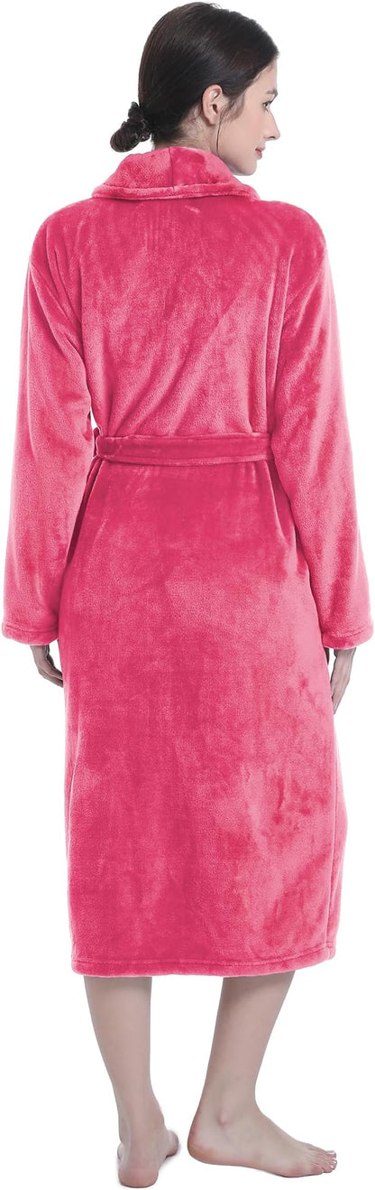 Plush Soft Robes for Women, Premium Fleece Womens Robe Cozy Warm Bathrobe