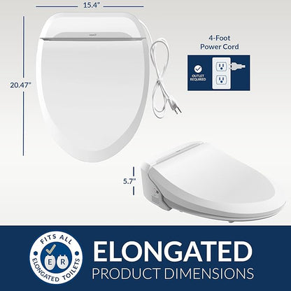 Bio Bidet USPA PRO Modern Bidet Seat, Warm Water, Heated Seat & Dryer, Remote Control, Elongated