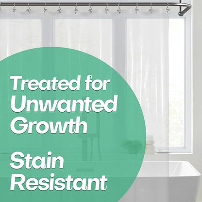Mrs Awesome Extra Long Shower Curtain Liner 96" Length, Clear, 72x96 | 3 Bottom Magnets, Ceiling to Floor XL PEVA Plastic Shower Curtain for Bathroom, Lightweight & Waterproof, 72 x 96 Inches