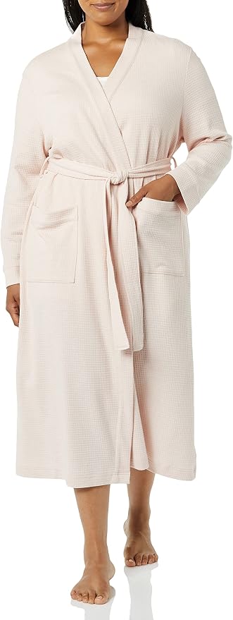 Amazon Essentials Women's Lightweight Waffle Full-Length Bath Robe (Available in Plus Size)