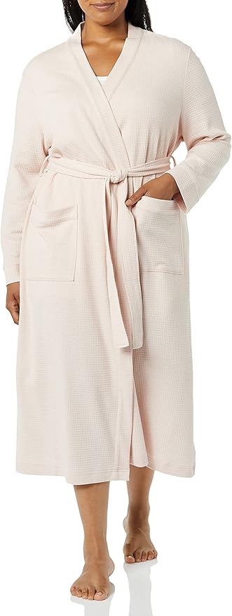 Amazon Essentials Women's Lightweight Waffle Full-Length Bath Robe (Available in Plus Size)