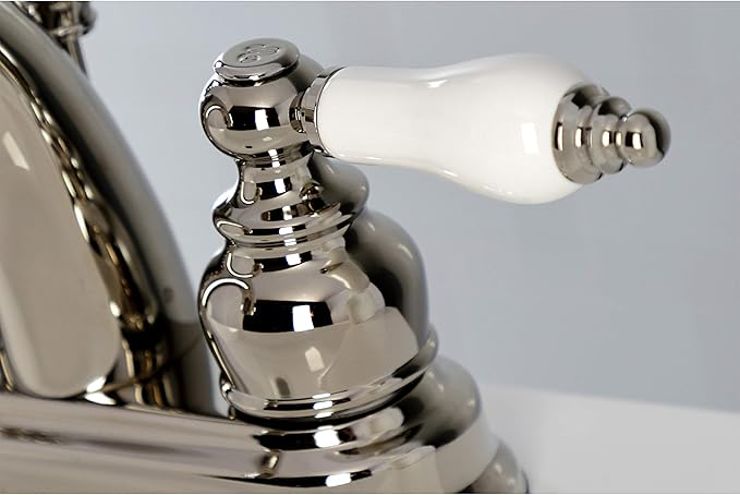Kingston Brass KB5616PL Restoration 4 in. Centerset Bathroom Faucet, Polished Nickel
