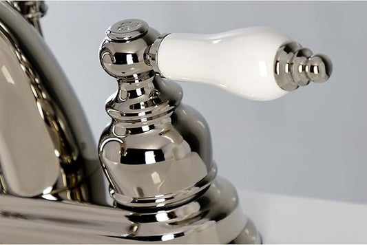 Kingston Brass KB5616PL Restoration 4 in. Centerset Bathroom Faucet, Polished Nickel